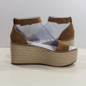 Genuine Leather platform sandals Size 7